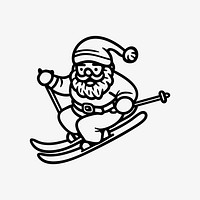 Santa skiing illustration christmas holiday.