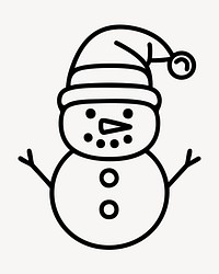 Simple snowman coloring page vector