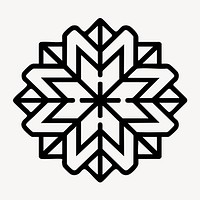 Geometric snowflake line art vector