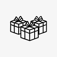 Christmas present boxes illustration holiday gift.