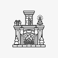 Christmas brick fireplace illustration christmas holiday.