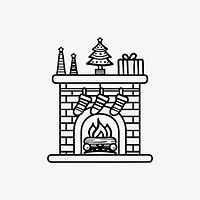 Christmas brick fireplace illustration christmas holiday.