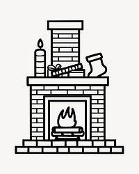 Cozy fireplace with holiday decor vector