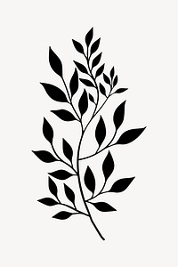 Minimalist botanical black silhouette vector