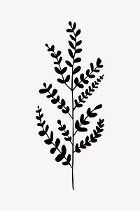 Minimalist black botanical silhouette art vector