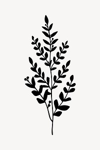 Minimalist botanical silhouette design vector