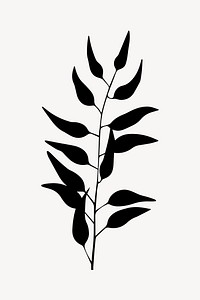 Minimalist botanical silhouette art vector