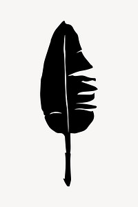 Minimalist black banana leaf silhouette vector