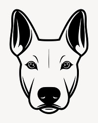 Minimalist dog face illustration vector