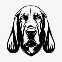 Detailed hound dog illustration vector