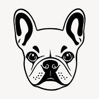 Stylized French bulldog face illustration vector