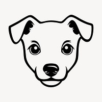 Minimalist dog face illustration vector