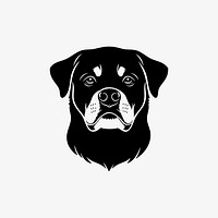 Rottweiler dog, black illustration