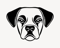 Stylized dog face illustration vector