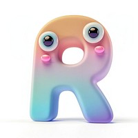 R Letter illustration gradient cartoon.