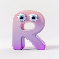 R Letter illustration cartoon purple.