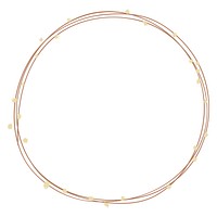 Minimalist circular frame with delicate gold accents. Elegant circle design, perfect for invitations. Simple, gold-accented circle frame for decor. Frame illustration with copy space.