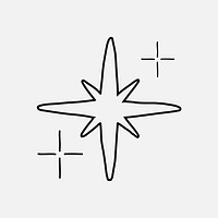 Minimalist star line art design vector