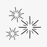 Minimalist black starburst design.