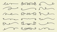 Decorative Vector set. Elegant decorative lines, swirls, and flourishes. Swirls and lines for design. Flourishes and decorative elements for creative projects. Hand drawn ornament vector set.