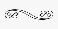 Elegant decorative line art, hand drawn vector