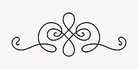 Elegant vintage decorative flourish design, hand drawn vector