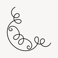 Elegant swirling line art design, hand drawn decoration