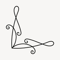 Elegant corner flourish design, hand drawn vector