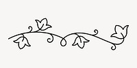 Elegant vine line art illustration, hand drawn decoration