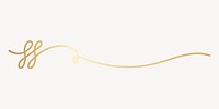 Elegant gold decorative flourish, hand drawn vector