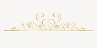 Elegant golden decorative flourish, festive decoration