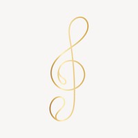 Elegant golden treble clef illustration, festive decoration