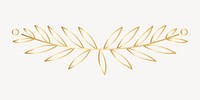 Elegant gold leaf border design, hand drawn vector