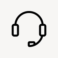 Headset icon support communication symbol