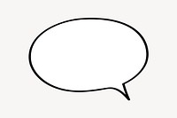 Blank speech bubble outline graphic. vector