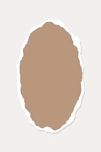 Abstract brown oval shape on a light background, element vector