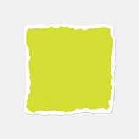 Bright yellow paper square with torn edges, element vector