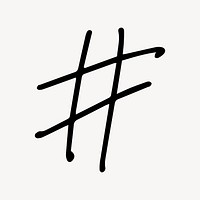 Minimalist black hashtag symbol on a light, element vector