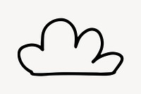 Minimalist cloud outline in black on a white, element vector