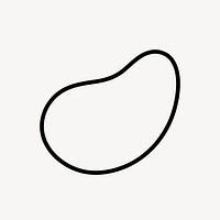 Minimalist abstract bean shape element