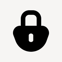 Secure padlock silhouette, UI icon vector