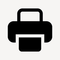 Simple black printer design, UI icon vector