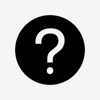 Black question mark, UI icon vector