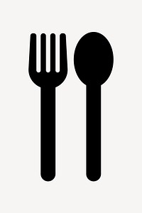 Minimalist cutlery design, UI icon vector