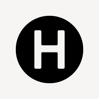 Bold helipad symbol design, UI icon