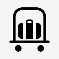 Luggage cart illustration, UI icon