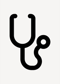 Minimalist stethoscope medical, UI icon vector