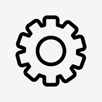 Minimal gear design, UI icon vector