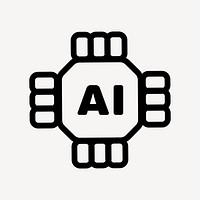 AI chip futuristic technology illustration, UI icon