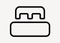 Minimalist bed design, UI icon vector